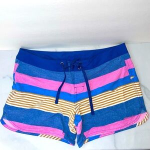 Patagonia Wavefarer Board Shorts Swim Beach Zip-Pocket Superior Blue Stripe 10